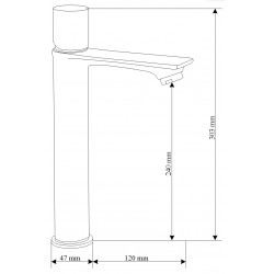 Mexen Royo One Baterie lavoar inalta ,alb /chrom - 72211-22