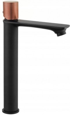 Mexen Royo One Baterie lavoar inalta , negru  /Rose Auriu - 72211-76