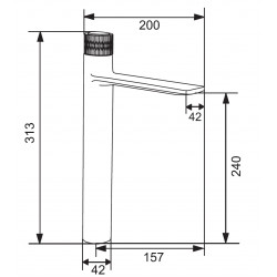 Mexen Zero+ Baterie lavoar inalta , negru   - 71610-70