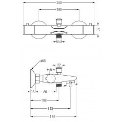 Mexen Nox termostatic  baterie Cada  , negru - 77350-70
