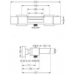 Mexen Cube termostatic  baterie Cada  , auriu - 77360-50