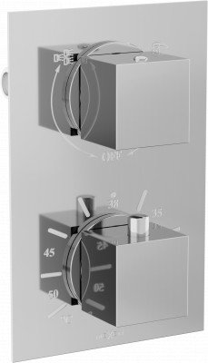 Mexen Cube termostatic   baterie  Cada cu doua cai si   dus  , chrom - 77502-00