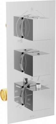 Mexen Cube termostatic   baterie  Cada cu trei cai si   dus  , chrom - 77503-00