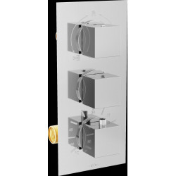 Mexen Cube termostatic   baterie  Cada cu trei cai si   dus  , chrom - 77503-00 Baterie Cada 467680 Mexen