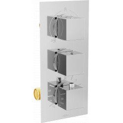Mexen Cube termostatic   baterie  Cada cu trei cai si   dus  , chrom - 77503-00 Baterie Cada 467680 Mexen