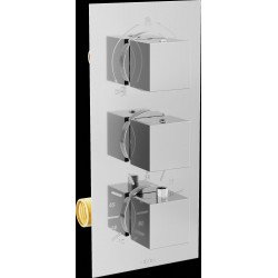 Mexen Cube termostatic   baterie  Cada cu trei cai si   dus  , chrom - 77503-00