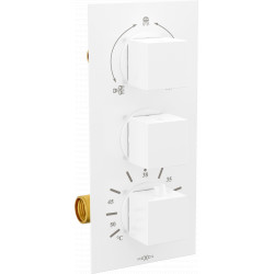 Mexen Cube termostatic   baterie  Cada cu trei cai si   dus  ,  alb  - 77503-20 Baterie Cada 467680 Mexen