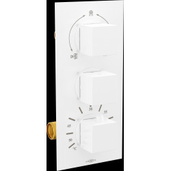 Mexen Cube termostatic   baterie  Cada cu trei cai si   dus  ,  alb  - 77503-20 Baterie Cada 467680 Mexen