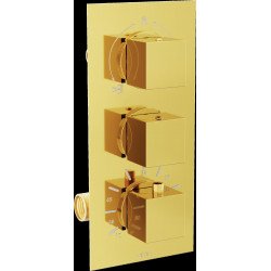 Mexen Cube termostatic   baterie  Cada cu trei cai si   dus  , auriu - 77503-50