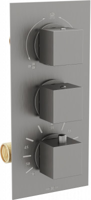 Mexen Cube termostatic   baterie  Cada cu trei cai si   dus  , grafit - 77503-66