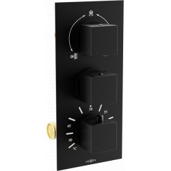 Mexen Cube termostatic   baterie  Cada cu trei cai si   dus  , negru - 77503-70 Baterie Cada 467680 Mexen