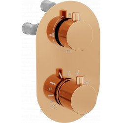 Mexen Kai termostatic   baterie  Cada cu trei cai si   dus  , rose auriu - 77602-60 Baterie Cada 467680 Mexen