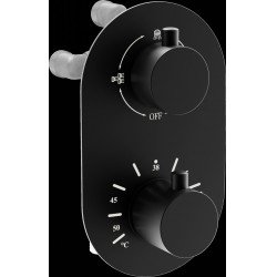Mexen Kai termostatic   baterie  Cada cu trei cai si   dus  , negru - 77602-70