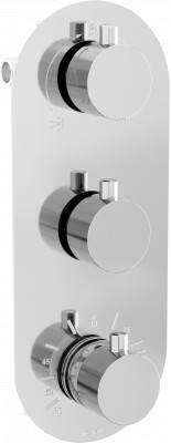 Mexen Kai termostatic   baterie  Cada cu trei cai si   dus  , chrom - 77603-00