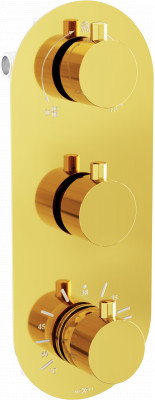 Mexen Kai termostatic   baterie  Cada cu trei cai si   dus  . auriu - 77603-50