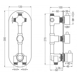 Mexen Kai termostatic   baterie  Cada cu trei cai si   dus  . auriu - 77603-50