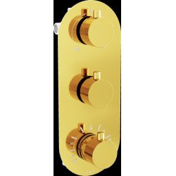 Mexen Kai termostatic   baterie  Cada cu trei cai si   dus  . auriu - 77603-50