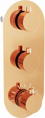 Mexen Kai termostatic   baterie  Cada cu trei cai si   dus  , rose auriu - 77603-60