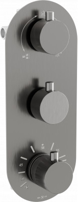 Mexen Kai termostatic   baterie  Cada cu trei cai si   dus  , grafit - 77603-66