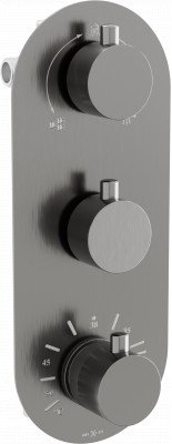 Mexen Kai termostatic   baterie  Cada cu trei cai si   dus  , grafit - 77603-66