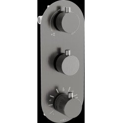 Mexen Kai termostatic   baterie  Cada cu trei cai si   dus  , grafit - 77603-66