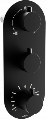 Mexen Kai termostatic   baterie  Cada cu trei cai si   dus  , negru - 77603-70