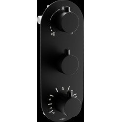 Mexen Kai termostatic   baterie  Cada cu trei cai si   dus  , negru - 77603-70
