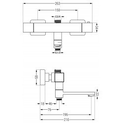Mexen Cube termostatic   baterie   Cada si   dus , auriu - 77910-50