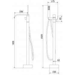 Mexen Lava freestanding  baterie Cada  , auriu - 752433-50