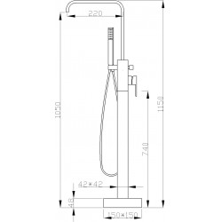 Mexen Avila freestanding  baterie Cada  , auriu - 75833-50