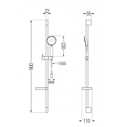 Mexen Pecos DS75  set de  dus , chrom - 72704DS75-00