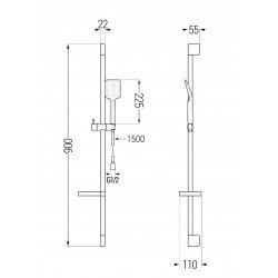 Mexen Pecos DS62  set de  dus ,  negru  - 72714DS62-70