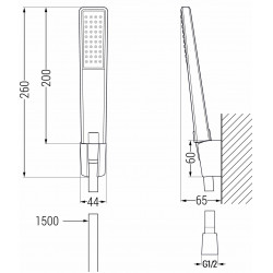 Mexen Pecos R72 baterie Cada cu set de  dus  ,  negru  - 7273R72-70
