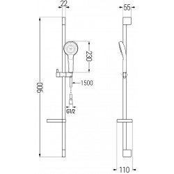 Mexen Kama DF05  set de  dus ,  negru  - 72504DF05-70