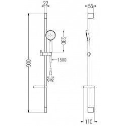 Mexen Kama DS75  set de cada , chrom - 72513DS75-00