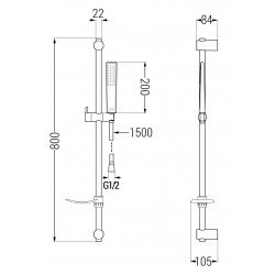 Mexen Alfa DF72  set de cada ,  negru  - 745703DF72-70