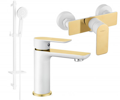 Mexen Alfa DQ40  set de  dus , alb / auriu  - 745704DQ40-25