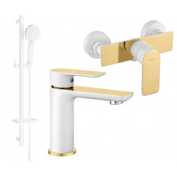 Mexen Alfa DQ40  set de  dus , alb / auriu  - 745704DQ40-25 Baterie set complet 467680 Mexen