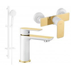 Mexen Alfa DQ40  set de  dus , alb / auriu  - 745704DQ40-25 Baterie set complet 467680 Mexen