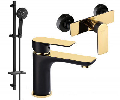 Mexen Alfa DQ40  set de  dus ,  negru / auriu  - 745704DQ40-75