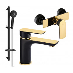 Mexen Alfa DQ40  set de  dus ,  negru / auriu  - 745704DQ40-75 Baterie set complet 467680 Mexen