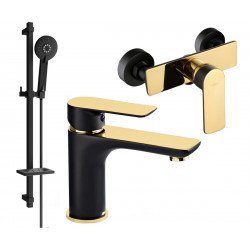 Mexen Alfa DQ40  set de  dus ,  negru / auriu  - 745704DQ40-75