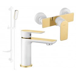 Mexen Alfa DF49  set de  dus , alb / auriu  - 745704DF49-25