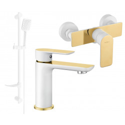 Mexen Alfa DF62  set de  dus , alb / auriu  - 745704DF62-25 Baterie set complet 467680 Mexen