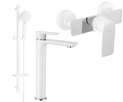 Mexen Alfa DQ40  set de  dus , alb /chrom - 745714DQ40-02