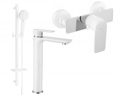 Mexen Alfa DQ40  set de  dus , alb /chrom - 745714DQ40-02