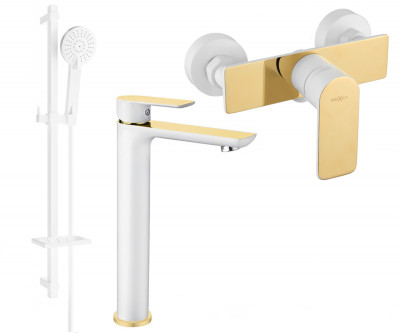 Mexen Alfa DQ40  set de  dus , alb / auriu  - 745714DQ40-25