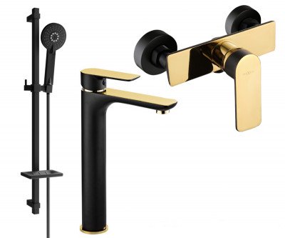 Mexen Alfa DQ40  set de  dus ,  negru / auriu  - 745714DQ40-75