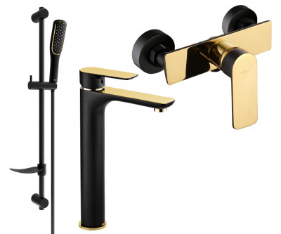 Mexen Alfa DF49  set de  dus ,  negru / auriu  - 745714DF49-75