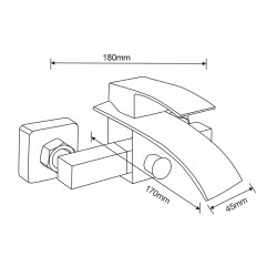 Mexen Aries R77 baterie Cada cu set de  dus  , chrom - 74483R77-00